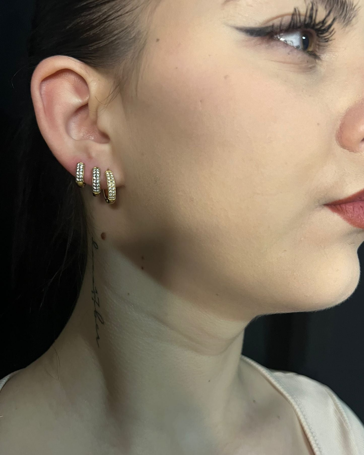 Orecchini Cerchio Strass