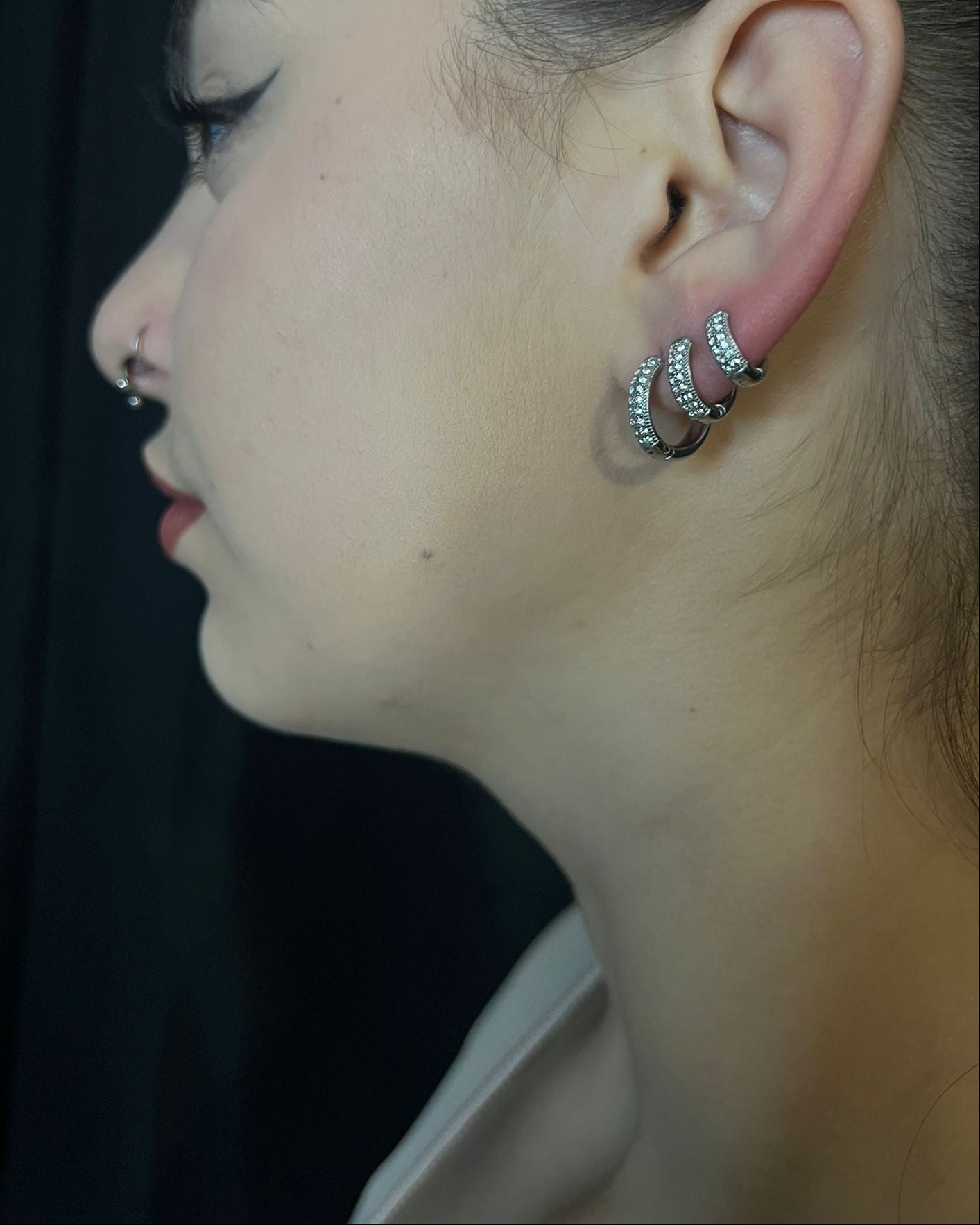 Orecchini Cerchio Strass